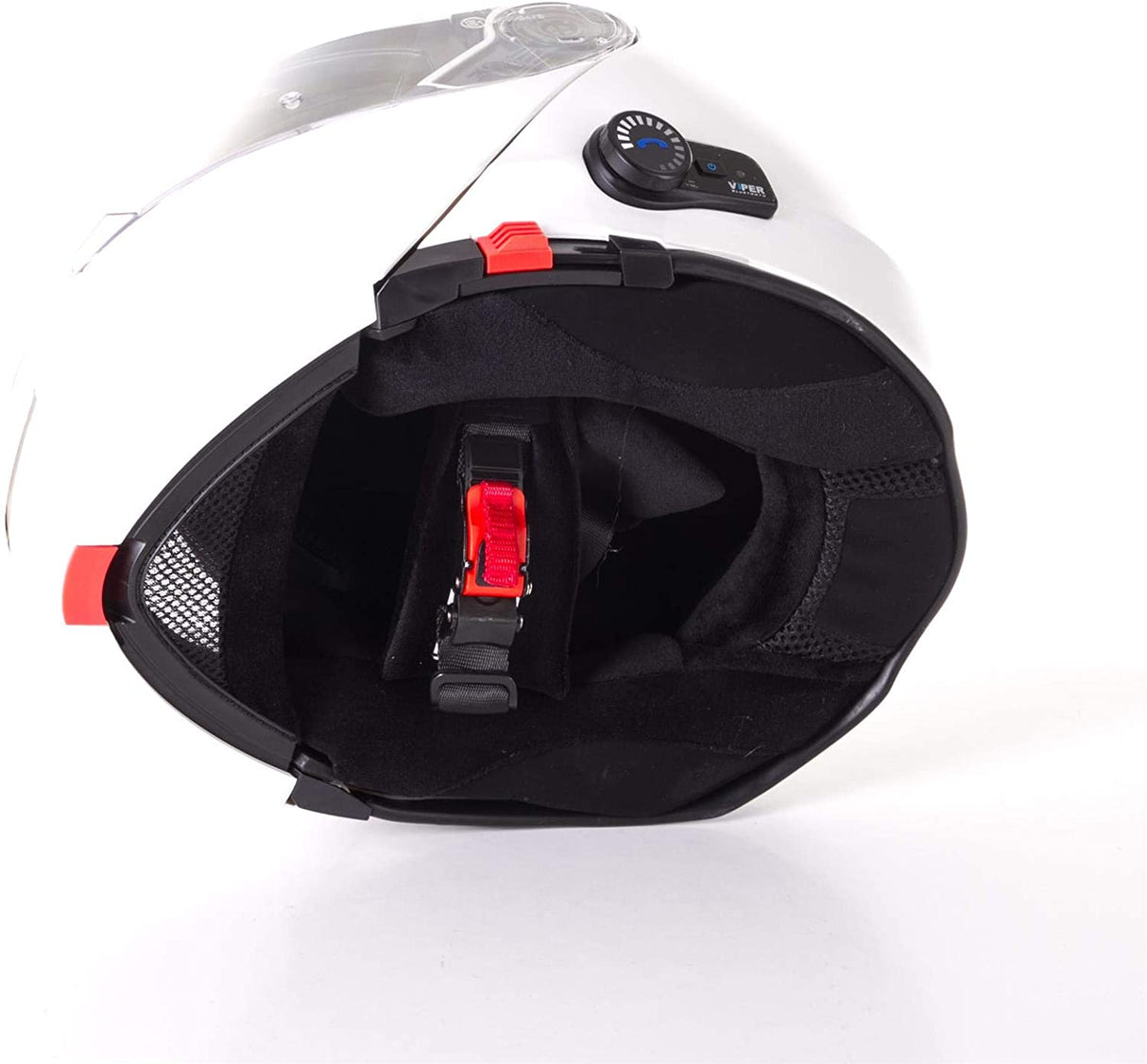 Viper RSV-171 Flip Front Helmet Fitted with Blinc Bluetooth System - White