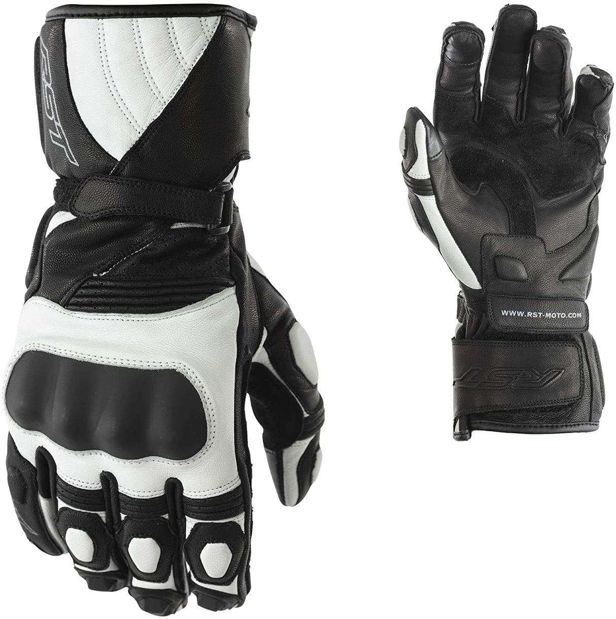 RST GT Ladies Leather Gloves - Black / White