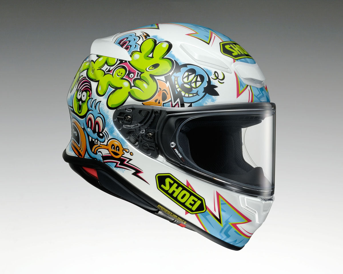 Shoei NXR 2 Mural TC10 Full Face Helmet - White / Blue / Yellow