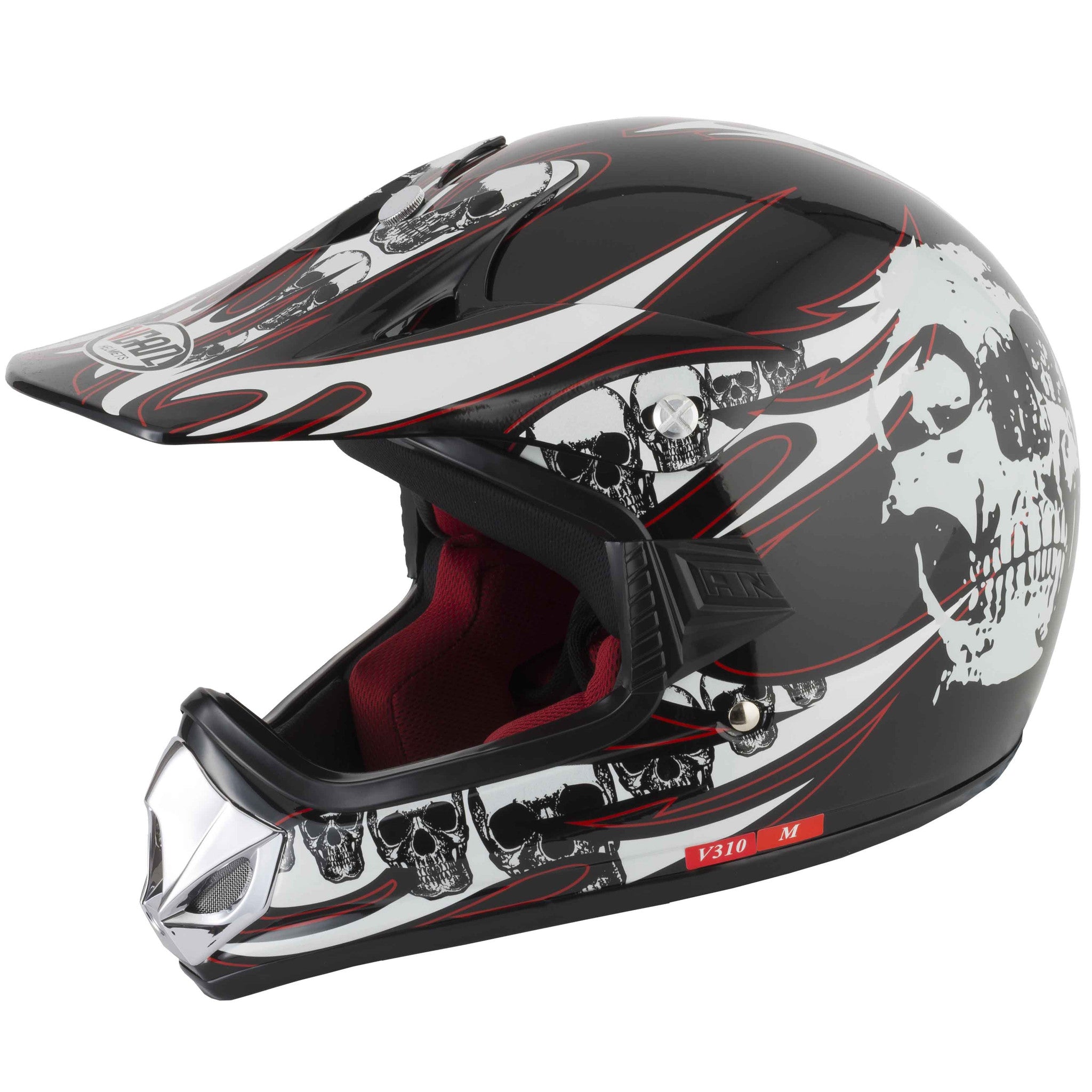 Skull dirt bike helmet on sale