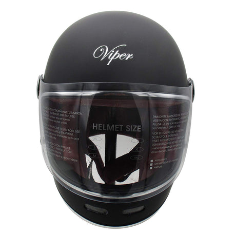 Viper F656 Vintage Full Face Helmet - Matt Black