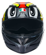 AGV K3 E2206 Full Face Motorcycle Helmet - Birdy 2.0 Grey, Yellow, Red