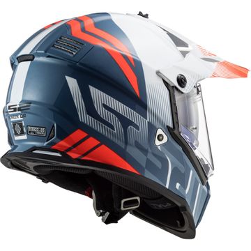 LS2 MX436 Pioneer EVO Adventure Helmet - Evolve White, Cobalt