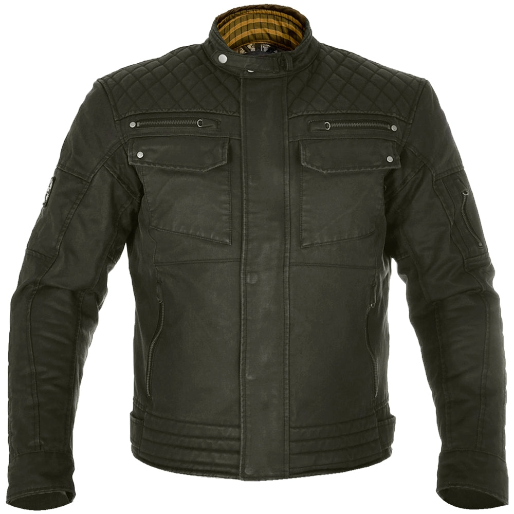 Oxford Hardy Waxed Cotton Motorcycle Motorbike Jacket - Olive - Oxford -  - MSG BIKE GEAR - 1