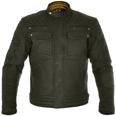 Oxford Hardy Waxed Cotton Motorcycle Motorbike Jacket - Olive - Oxford -  - MSG BIKE GEAR - 1