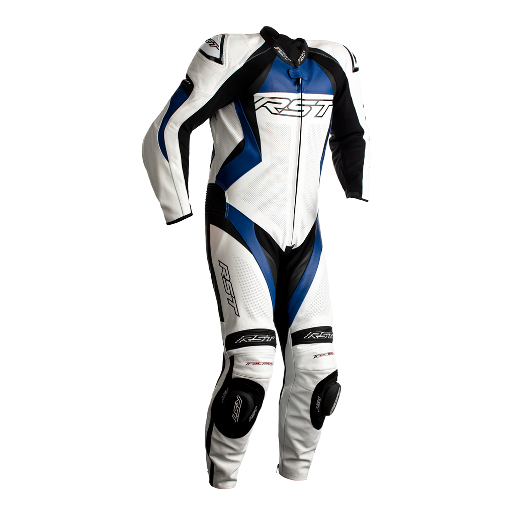RST TracTech Evo 4 CE Leather Suit - White / Blue / Black