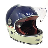 Viper F656 Vintage Full Face Helmet - Midnight Blue / Cream
