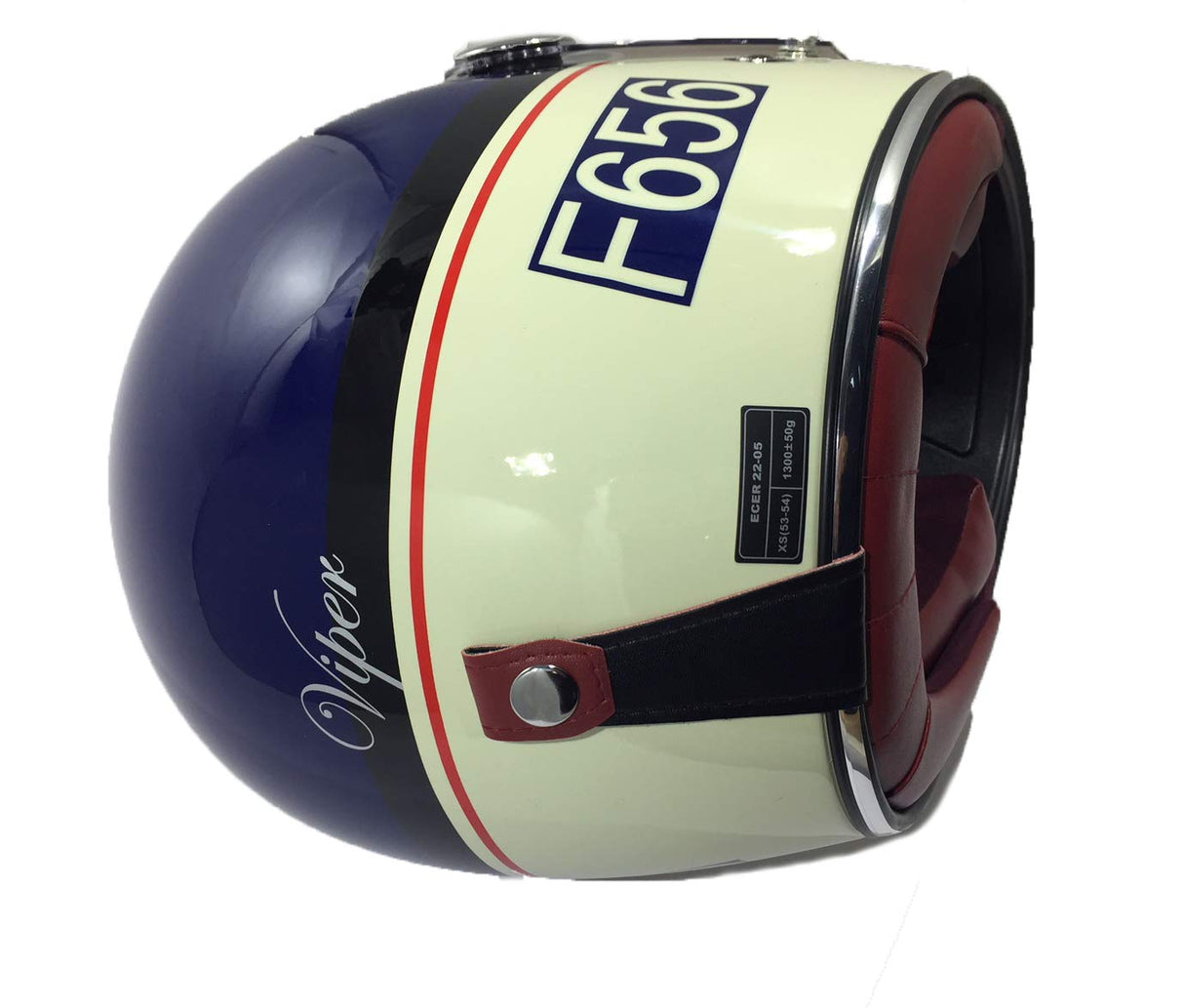 Viper F656 Vintage Full Face Helmet - Midnight Blue / Cream