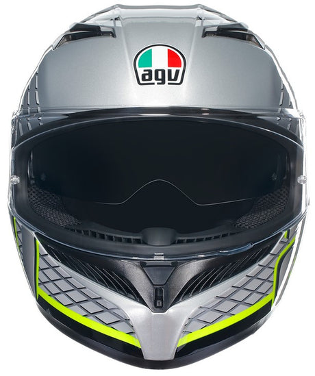 AGV K3 E2206 Full Face Motorcycle Helmet - Fortify Grey, Black, Yellow