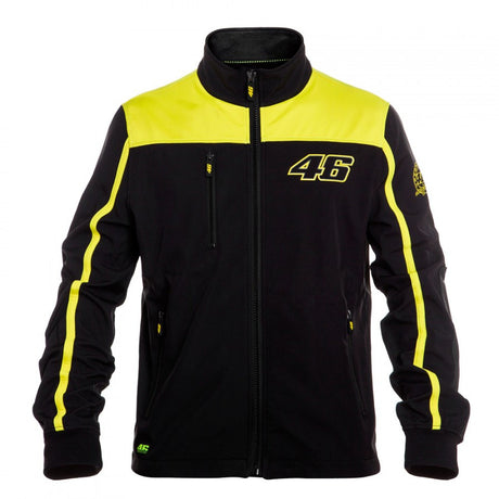 VR46 Valentino Rossi MotoGP Soft Shell Zip Up Jacket Top - Black yellow - VR46 -  - MSG BIKE GEAR - 1