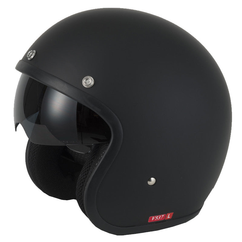 Vcan V537 Open Face Helmet - Matt Black