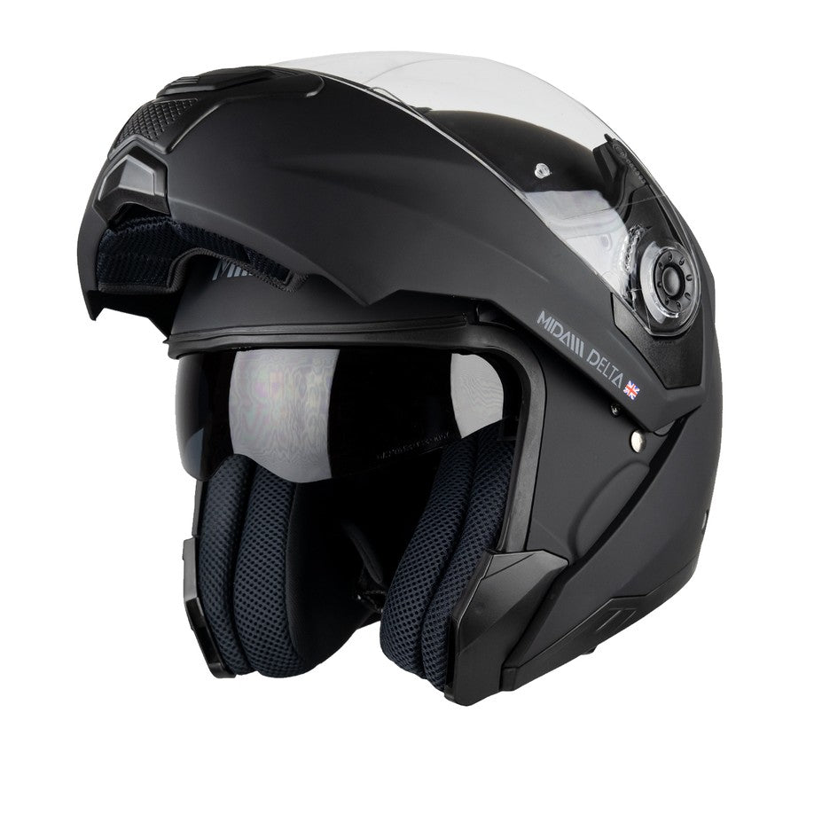 MIDA Delta Flip Front Helmet - Satin Black