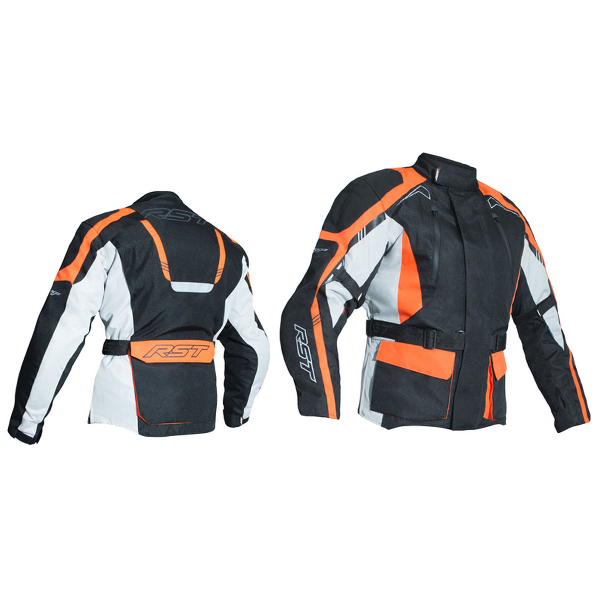 RST 2888 Rallye CE Adventure Style Textile Motorcycle Jacket - Black/Flo Red