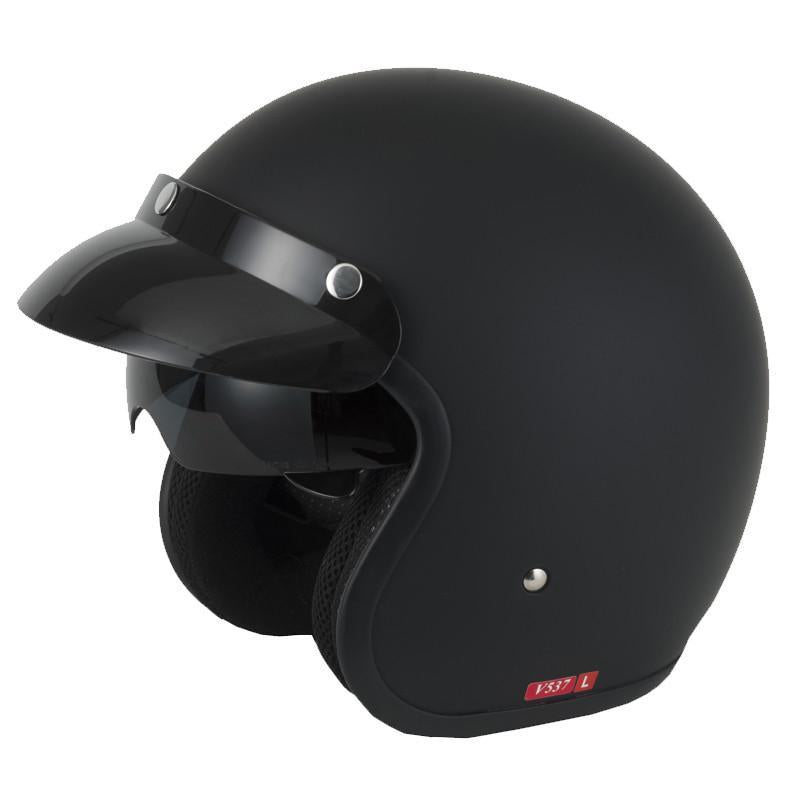 Vcan V537 Open Face Helmet - Matt Black
