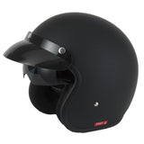 Vcan V537 Open Face Helmet - Matt Black