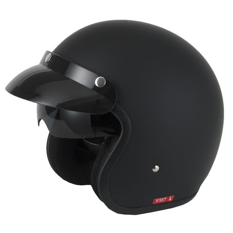 Vcan V537 Open Face Helmet - Matt Black