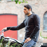 Merlin Kingsley Long Sleeve Waffle Knit Organic Cotton Shirt Black