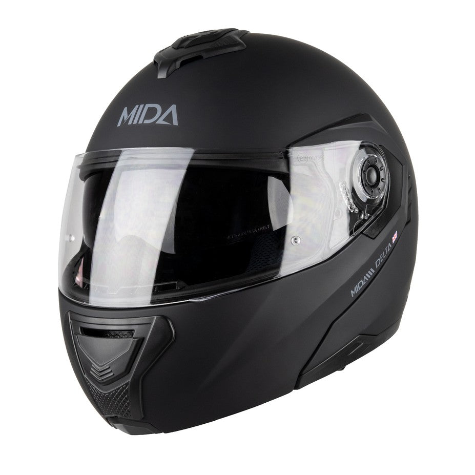MIDA Delta Flip Front Helmet - Satin Black