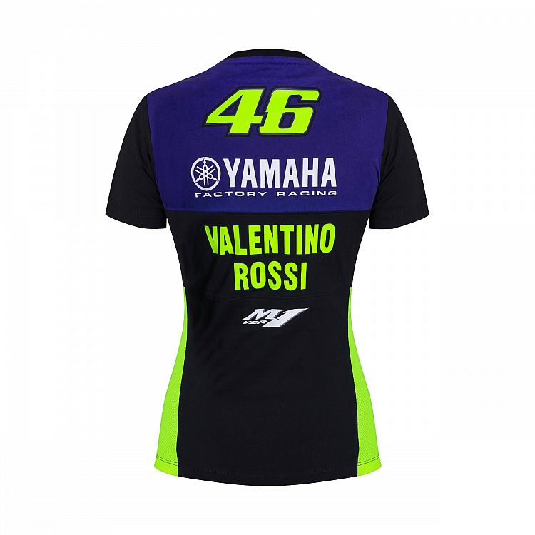 Official VR46 Womens Yamaha Racing T-Shirt - Blue / Black