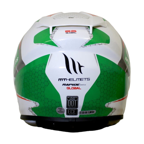 MT Rapide Global Helmet - White / Green / Red