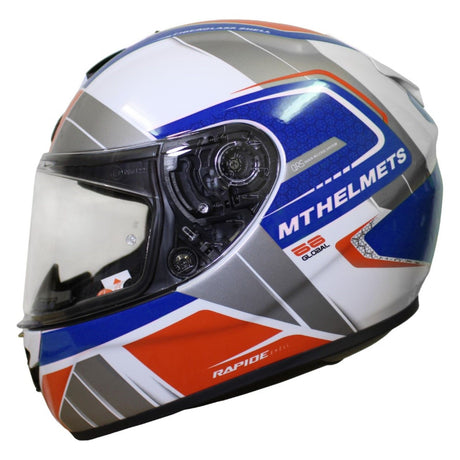 MT Rapide Global Helmet - White / Blue / Red