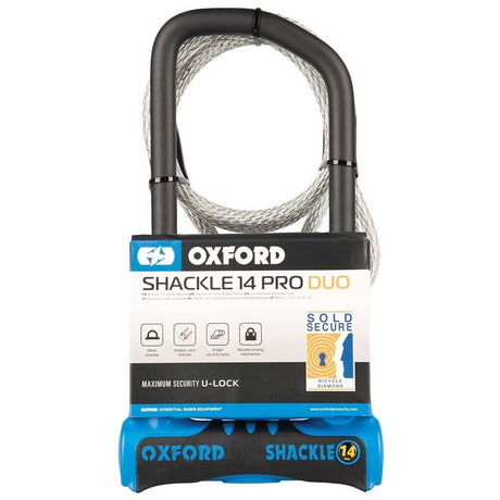 Oxford Shackle14 Pro Duo U-Lock 320mm x 177mm + cable