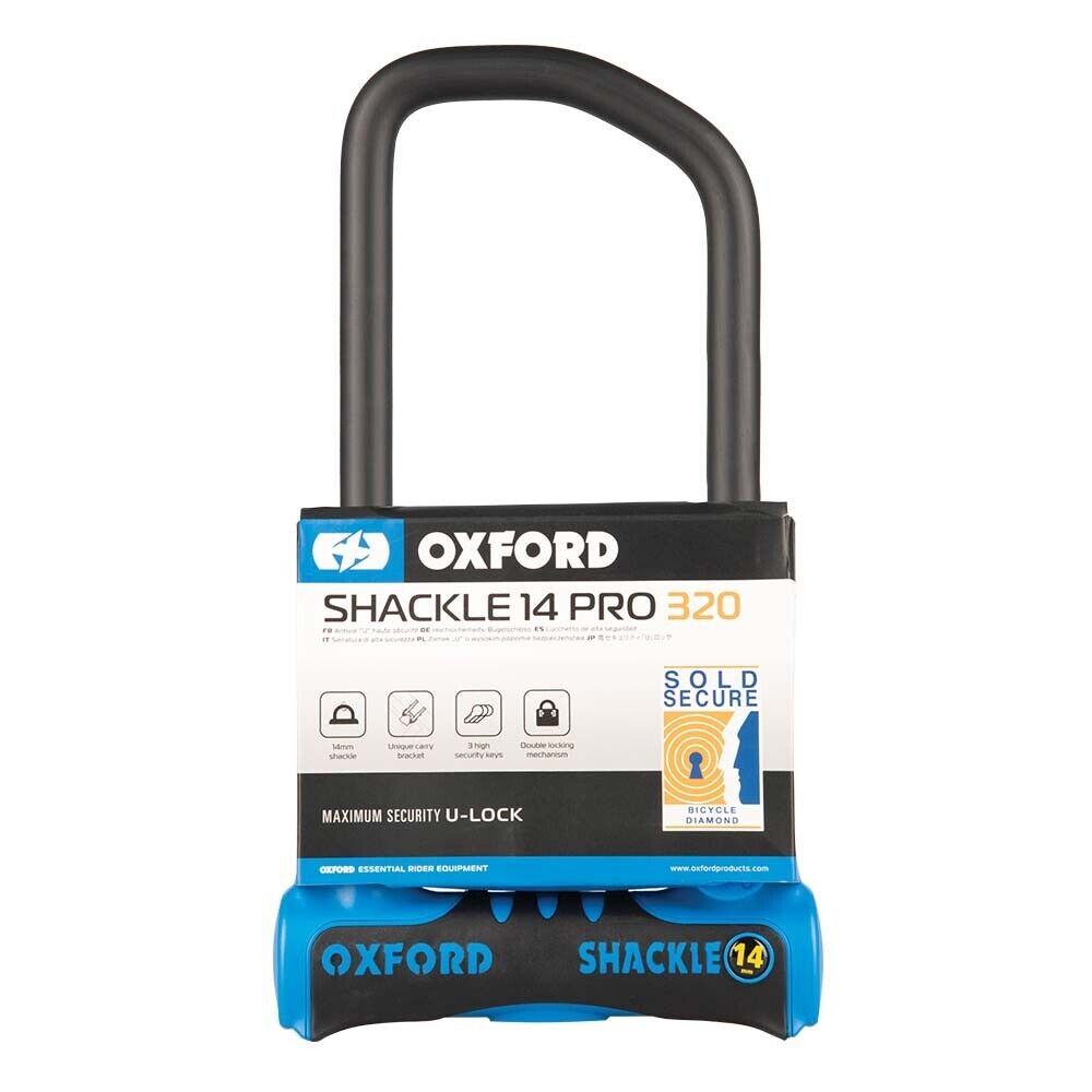 Oxford LK322 Shackle14 Pro U Sold Diamond Award High Security Bicycle Lock (320mm x 177mm) Cycling, Blue/Black