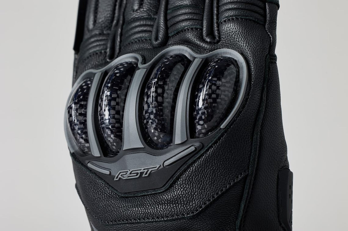 RST S1 CE Mens Waterproof Leather Motorcycle Gloves - Black