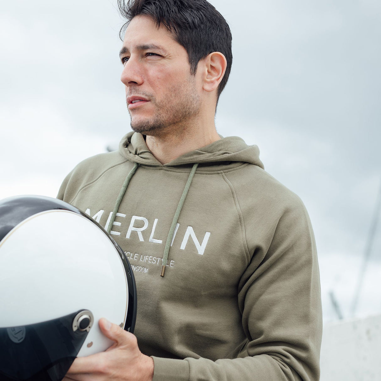 Merlin Sycamore Pull Over Organic Cotton Fleece Hoody - Kharki