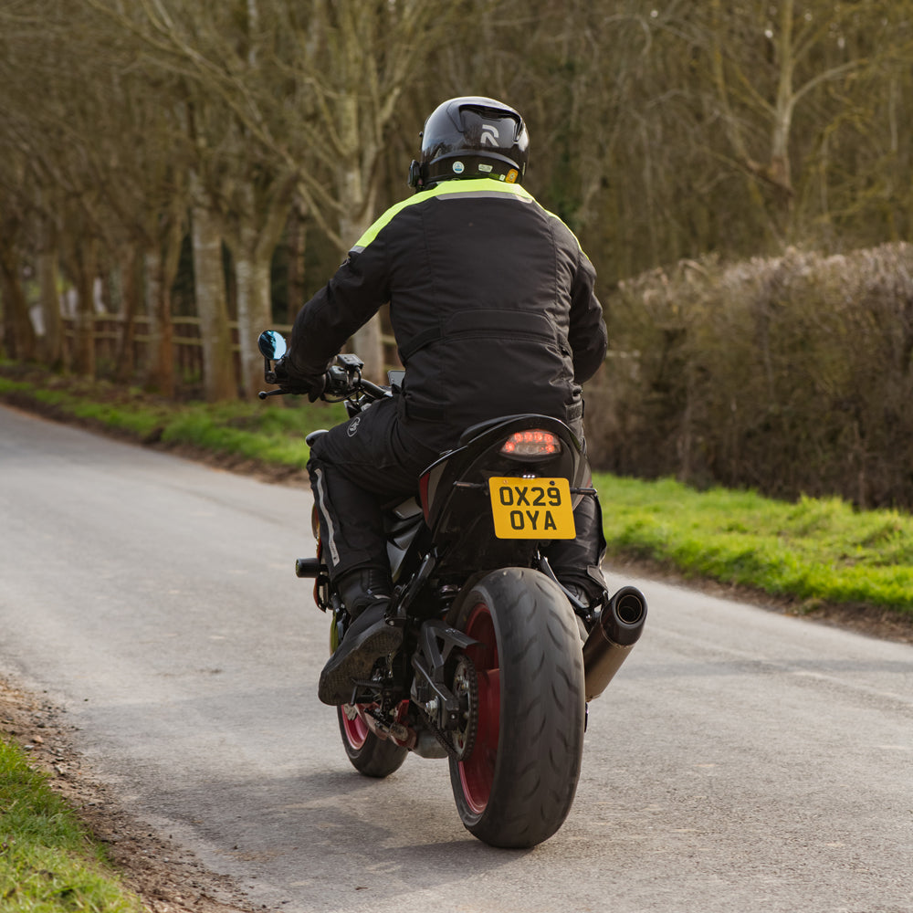 Spartan Long Waterproof Mens Textile Jacket - Black/Fluo