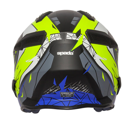 Spada Storm Trails Helmet - Matt Black/Blue/Fluo