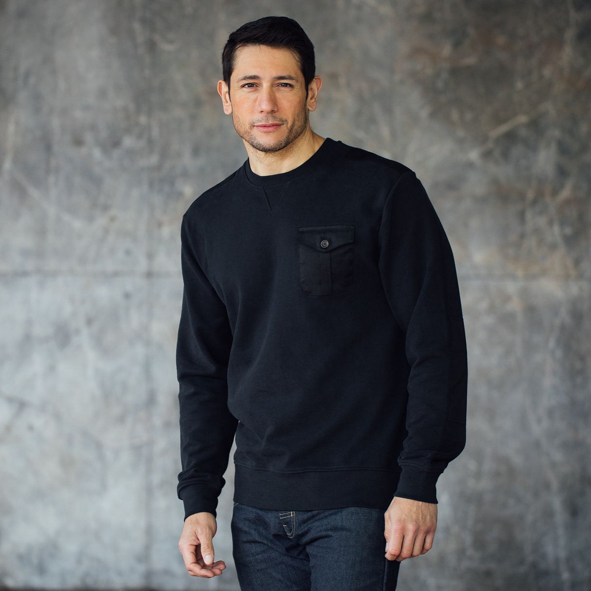 Merlin Hagley Utility Organic Cotton Fleece Sweatshirt Black