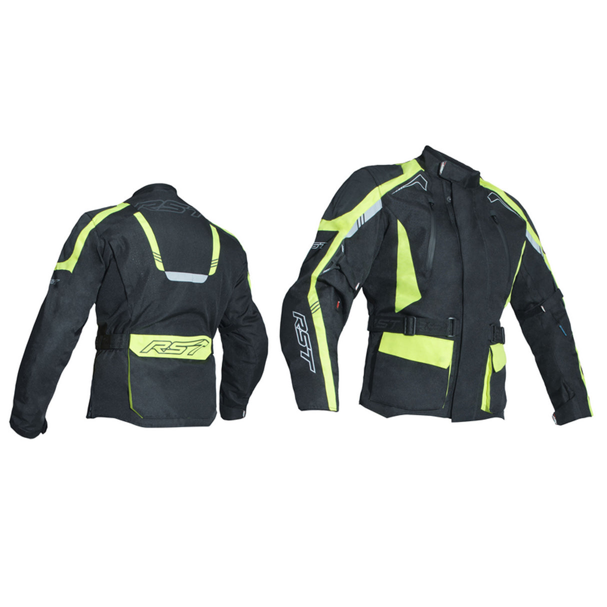 RST 2888 Rallye CE Adventure Style Textile Motorcycle Jacket Black/Flo Yellow