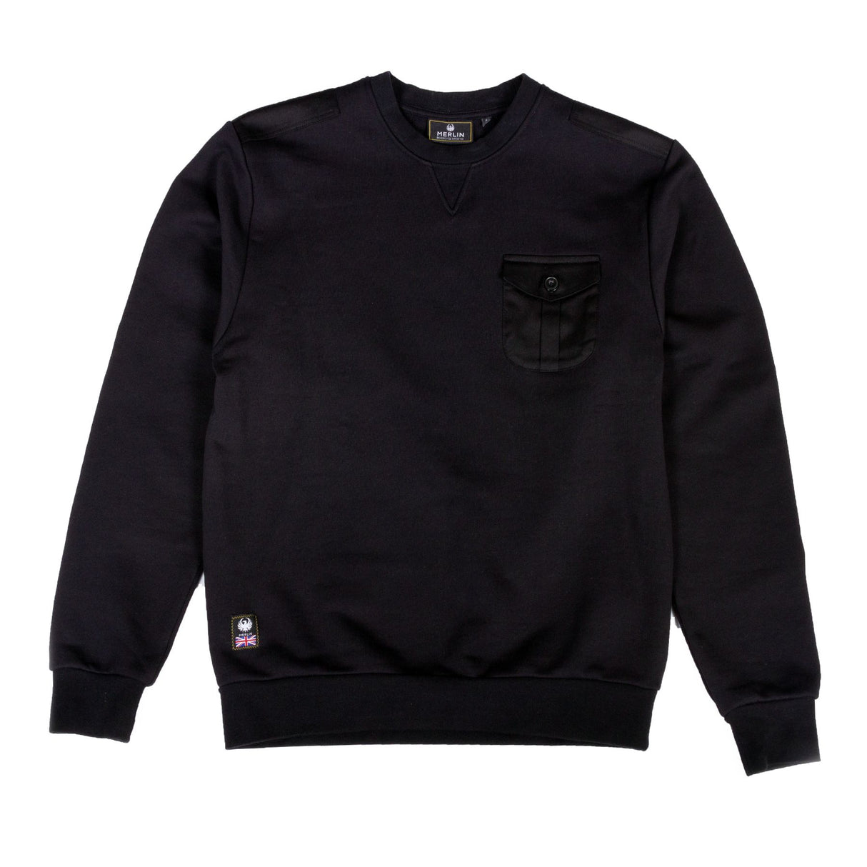 Merlin Hagley Utility Organic Cotton Fleece Sweatshirt Black