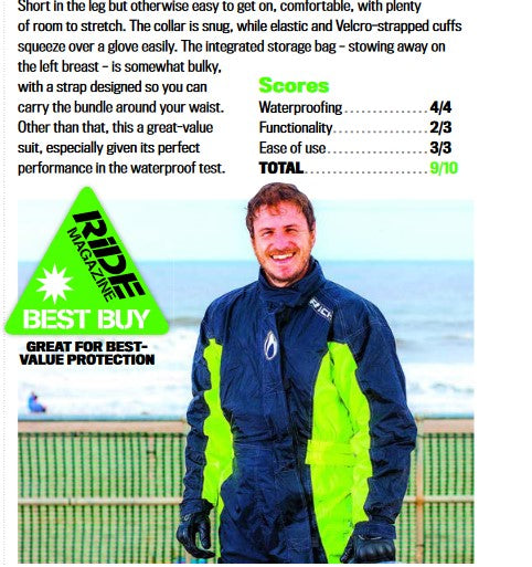 Richa Typhoon Waterproof Overalls Suit - Black / Fluo Yellow