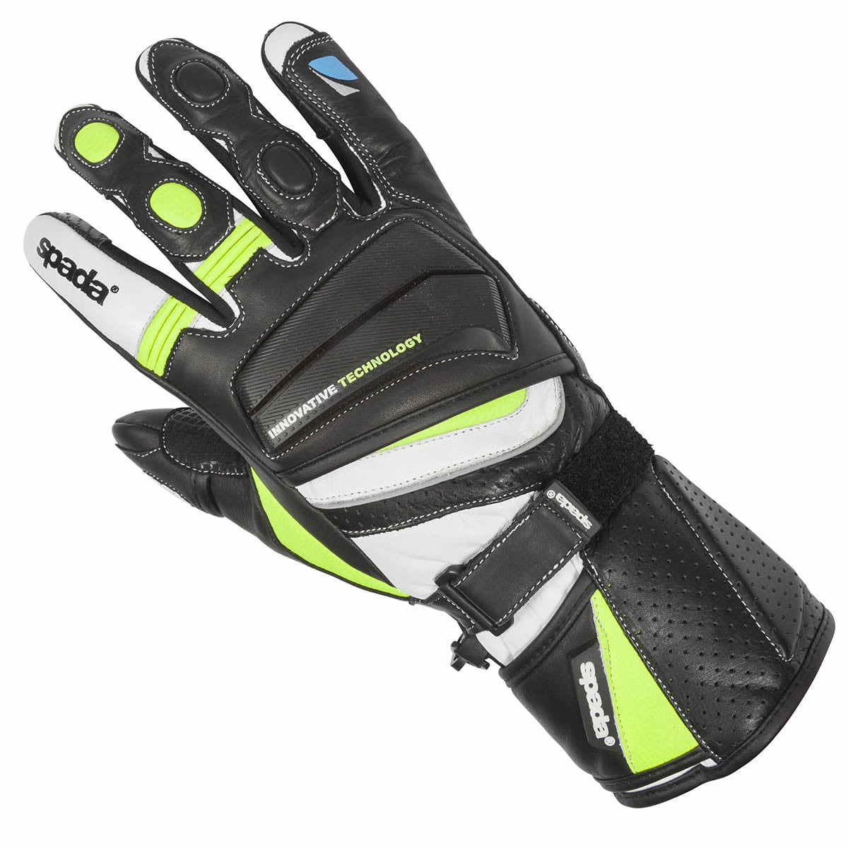 Spada Latour Vented Summer Leather Motorcycle Motorbike Gloves - Black/Flo - Spada -  - MSG BIKE GEAR