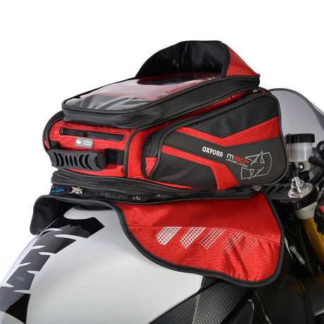 Oxford M30R Magnetic Motorcycle Tank Bag - Red - 30 Litres + Rain Cover - Oxford -  - MSG BIKE GEAR - 1