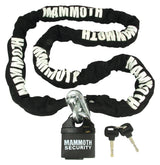 Mammoth Security Motorcycle 10mm Square Lock & Chain (1.2m & 1.8M)