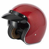 Vcan V537 Open Face Helmet - Red Flake