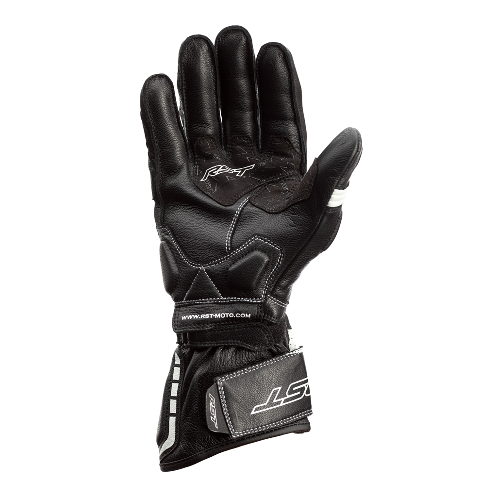 RST Axis CE Leather Sports Gloves - Black / White