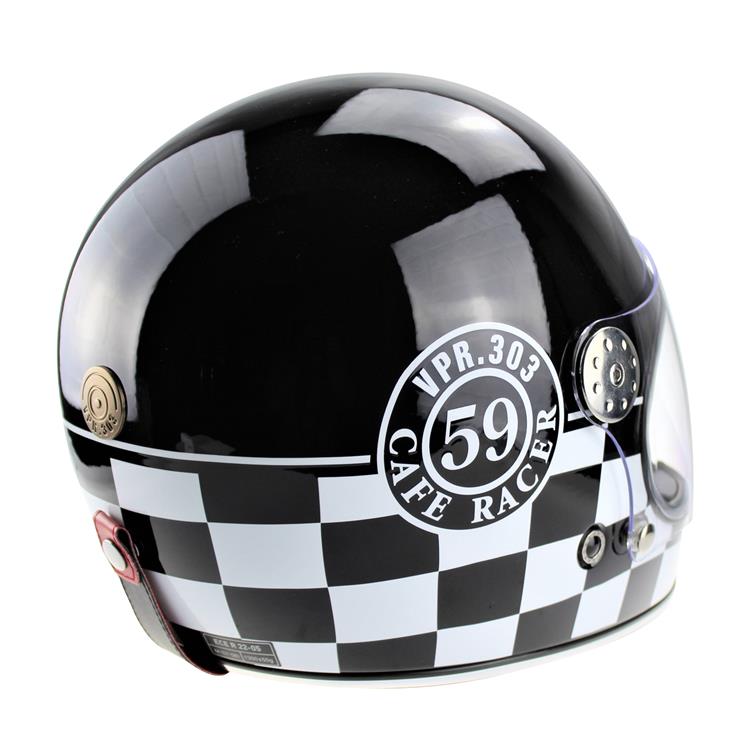 Viper F656 Vintage Full Face Helmet - 59 Black / White