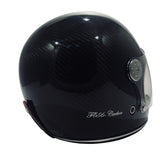 F656-C Carbon Vintage Full Face Helmet - Black Carbon