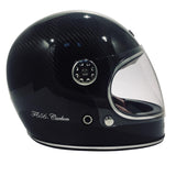 F656-C Carbon Vintage Full Face Helmet - Black Carbon