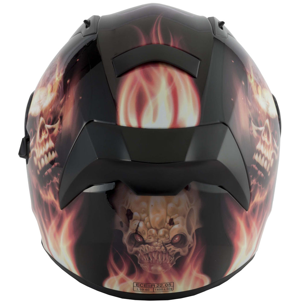 Vcan V128 Full Face Helmet - Flame