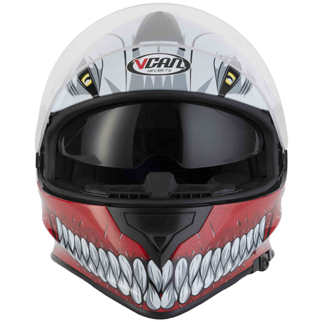Vcan V127 Full Face Helmet - Hollow Red
