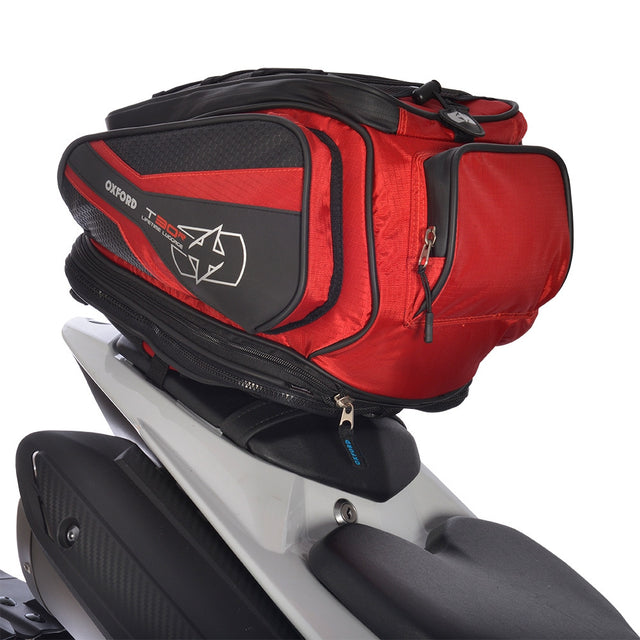 Oxford T30R Motorbike Motorcycle Tail Pack - 30 Litres + Rain Cover Red - Oxford -  - MSG BIKE GEAR
