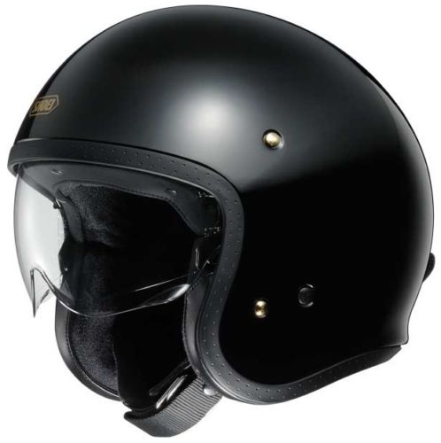 Shoei J.O Open Face Motorcycle Cruiser Scooter Helmet + Visor - Black - Shoei -  - MSG BIKE GEAR