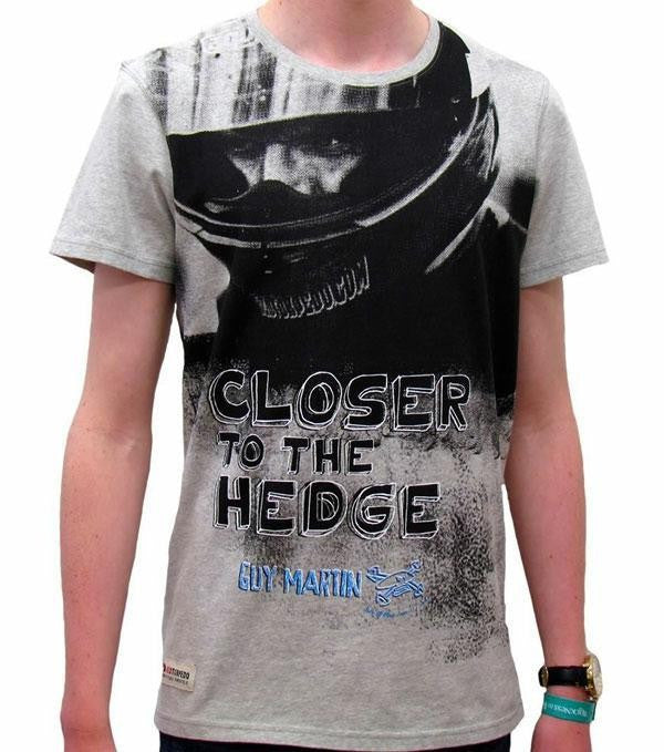 Genuine Guy Martin Red Torpedo 'Closer To The Hedge' Cotton Grey T-Shirt TEE - Red Torpedo -  - MSG BIKE GEAR