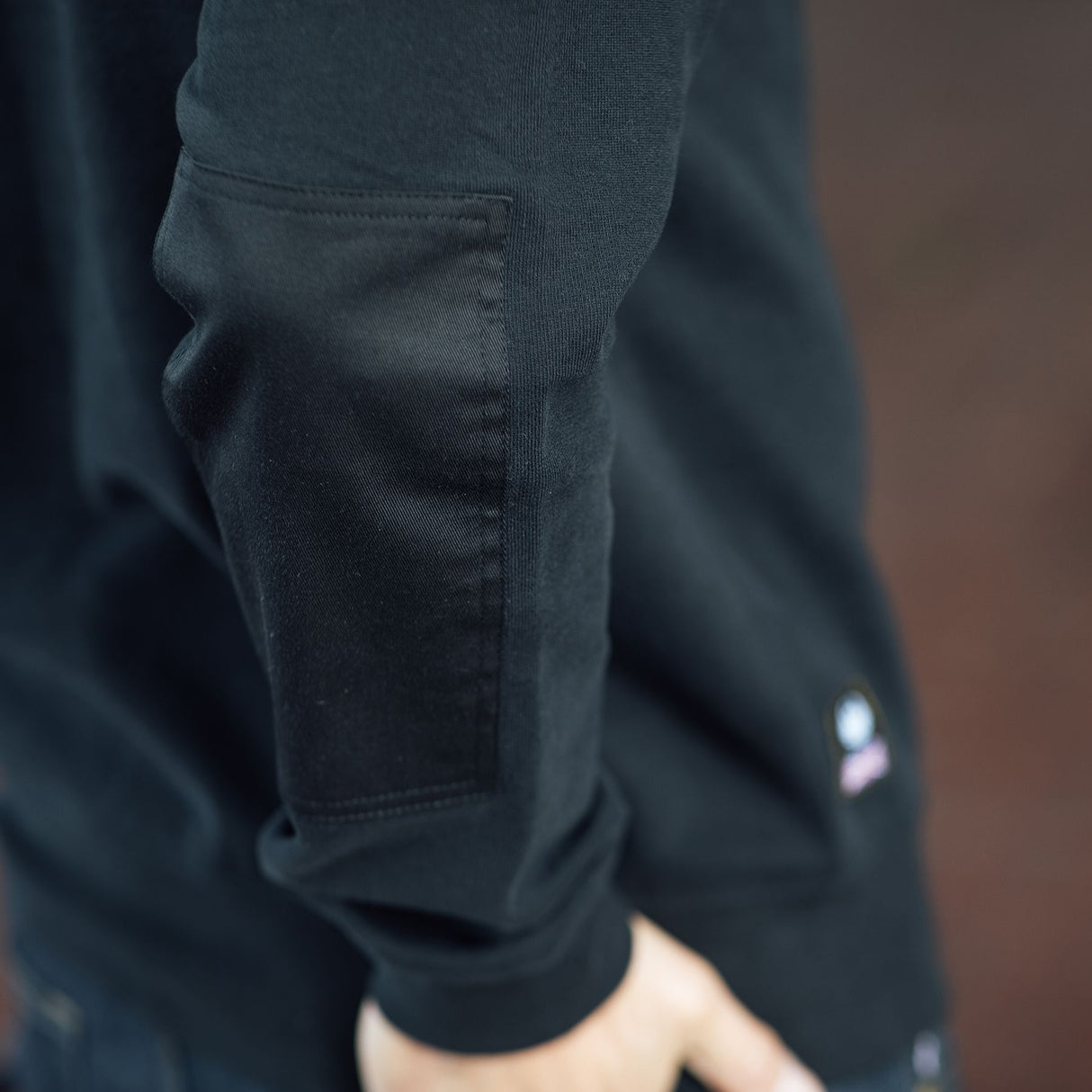 Merlin Hagley Utility Organic Cotton Fleece Sweatshirt Black