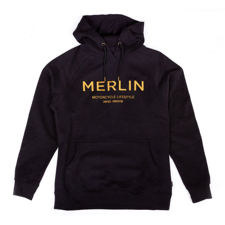 Merlin Sycamore Pull Over Organic Cotton Fleece Hoody Black